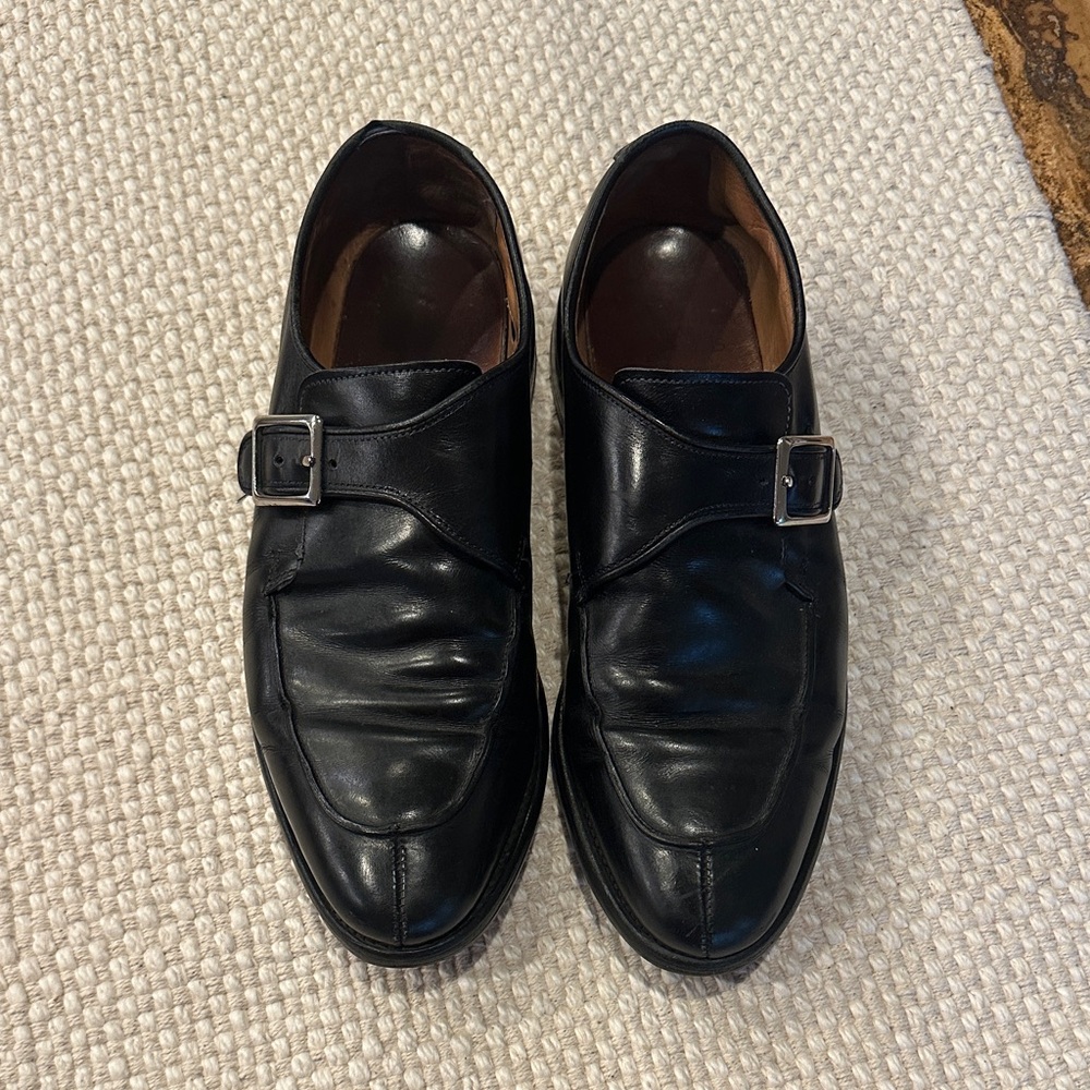 Allen Edmonds Black Leather Monk Strap Oxfords